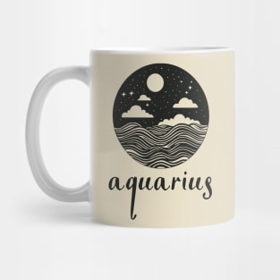 Aquarius Zodiac Sign Cosmic Waves Art Mug